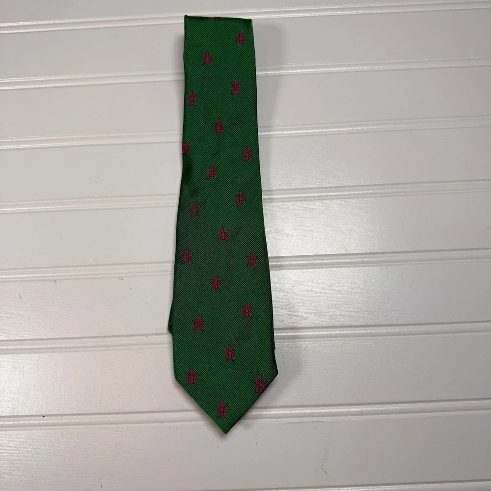 Polo Ralph Lauren Kids Silk Tie Green‎ Pink Turtle Vintage Hand Finished Italy